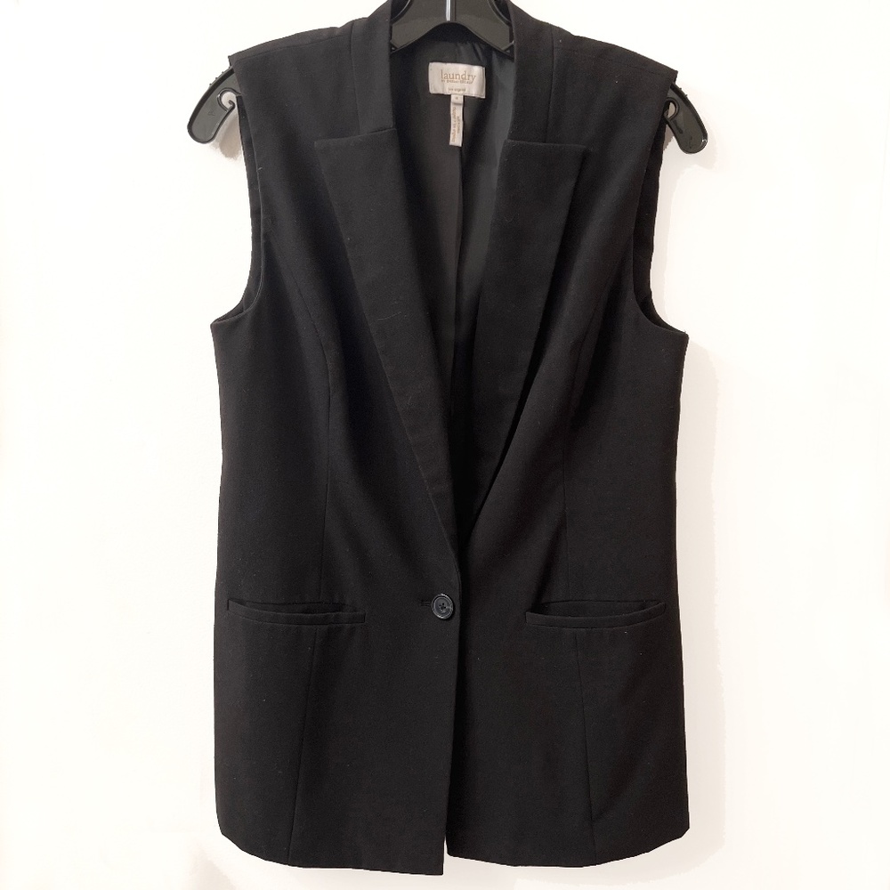 Laundry Shelli Segal Blazer Vest Jacket Black Size 8